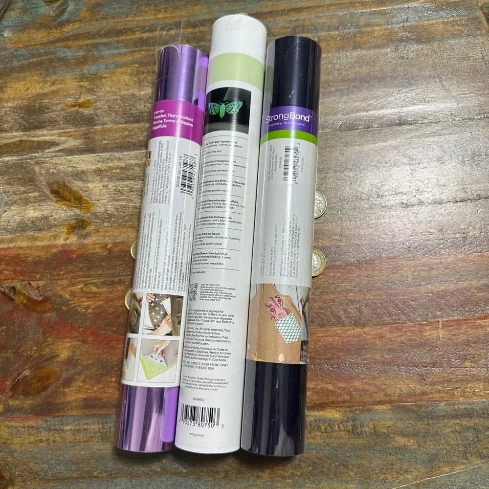 Cricut Iron-On HTV Bundle Glow in the Dark Metallic Lilac Deep Blue Sea Sampler